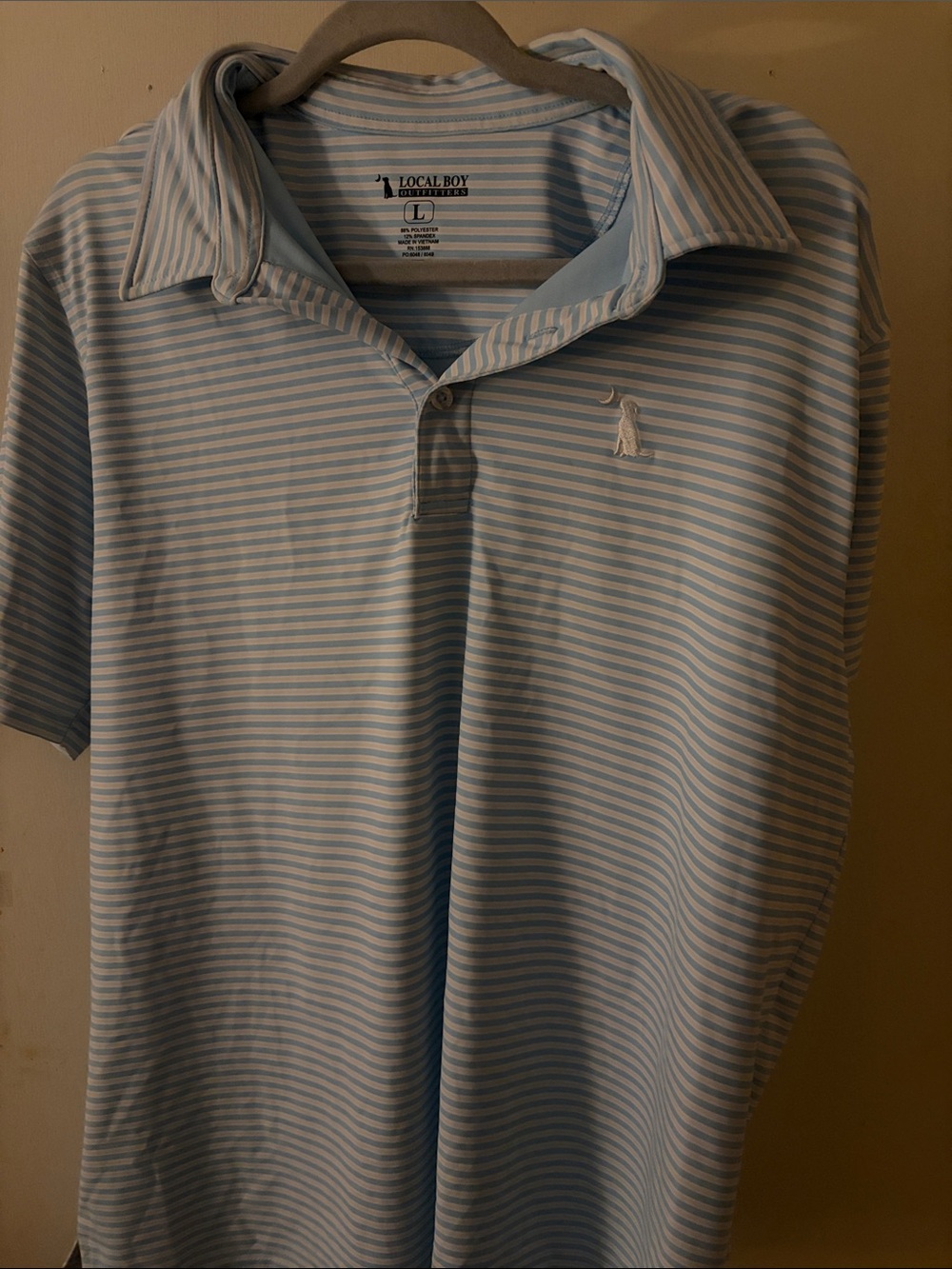 Local Boy Men's Light Blue & White Striped Polo